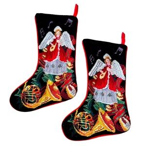 Vintage Embroidered Christmas Stockings